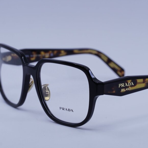 Prada PRB07VD 3891O1 Eyeglasses Black/Medium Havana 56mm Square Frame - Picture 9 of 11